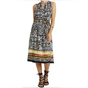 Forever 21 Black and White Boho Midi Dress